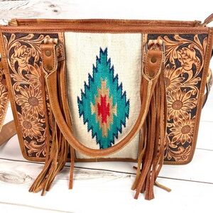 American Darling Red and Turquoise Diamond Concealed Carry Purse